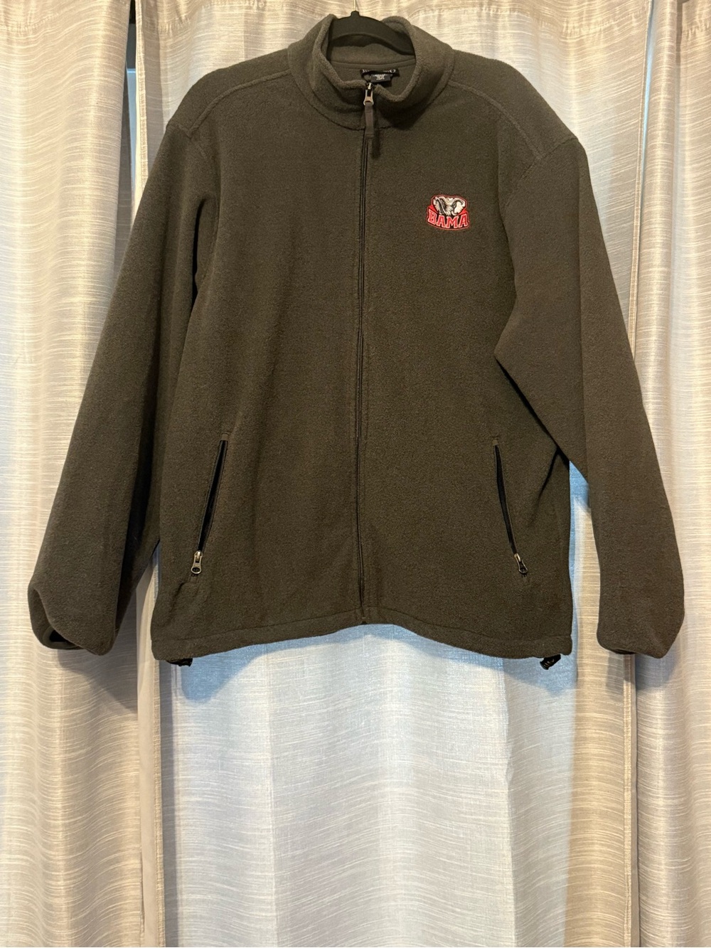 Lands' End University of Alabama Gray Fleece Jacket‎ Sz L EUC